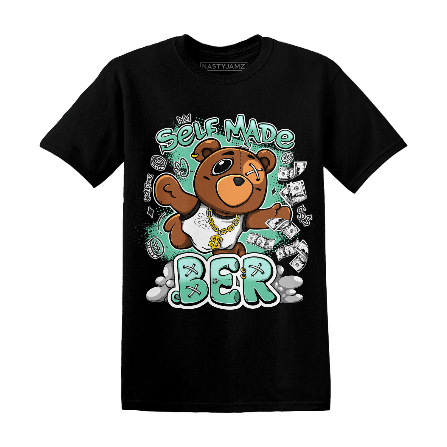 High OG Green Glow 1s T Shirt Match Self Made BER - NastyJamz