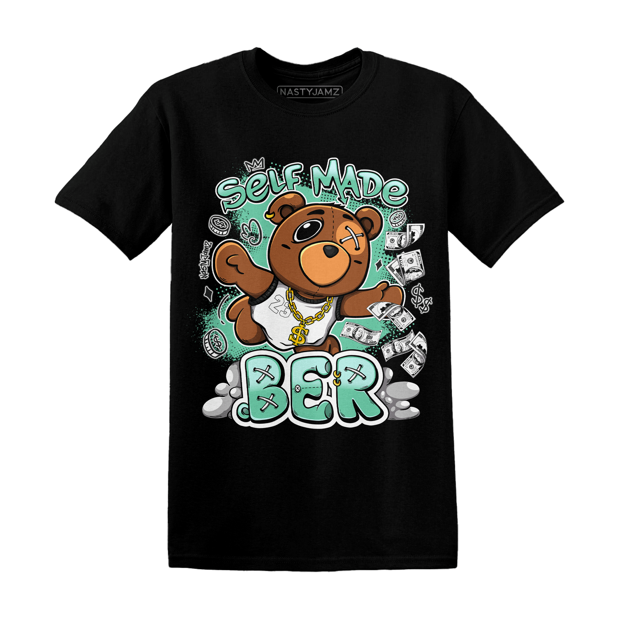 High OG Green Glow 1s T Shirt Match Self Made BER - NastyJamz