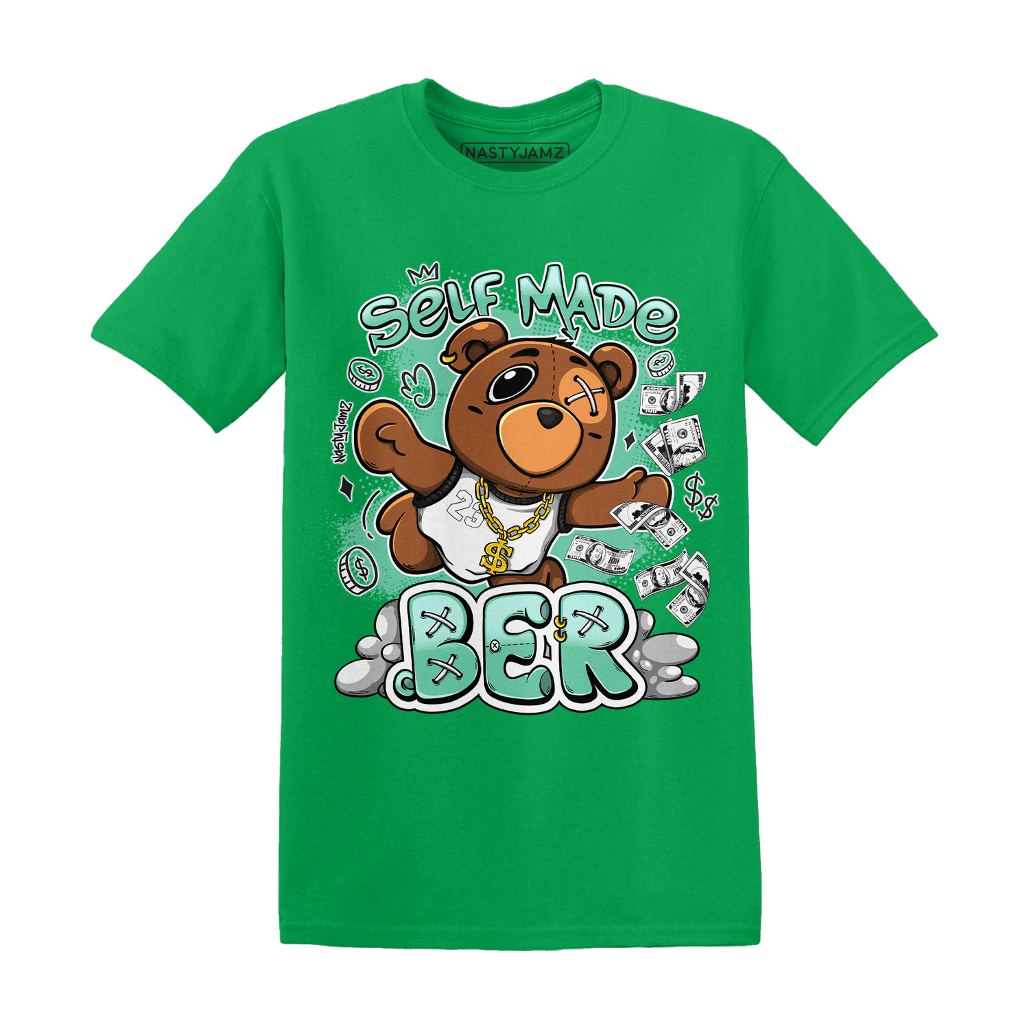 High OG Green Glow 1s T Shirt Match Self Made BER - NastyJamz