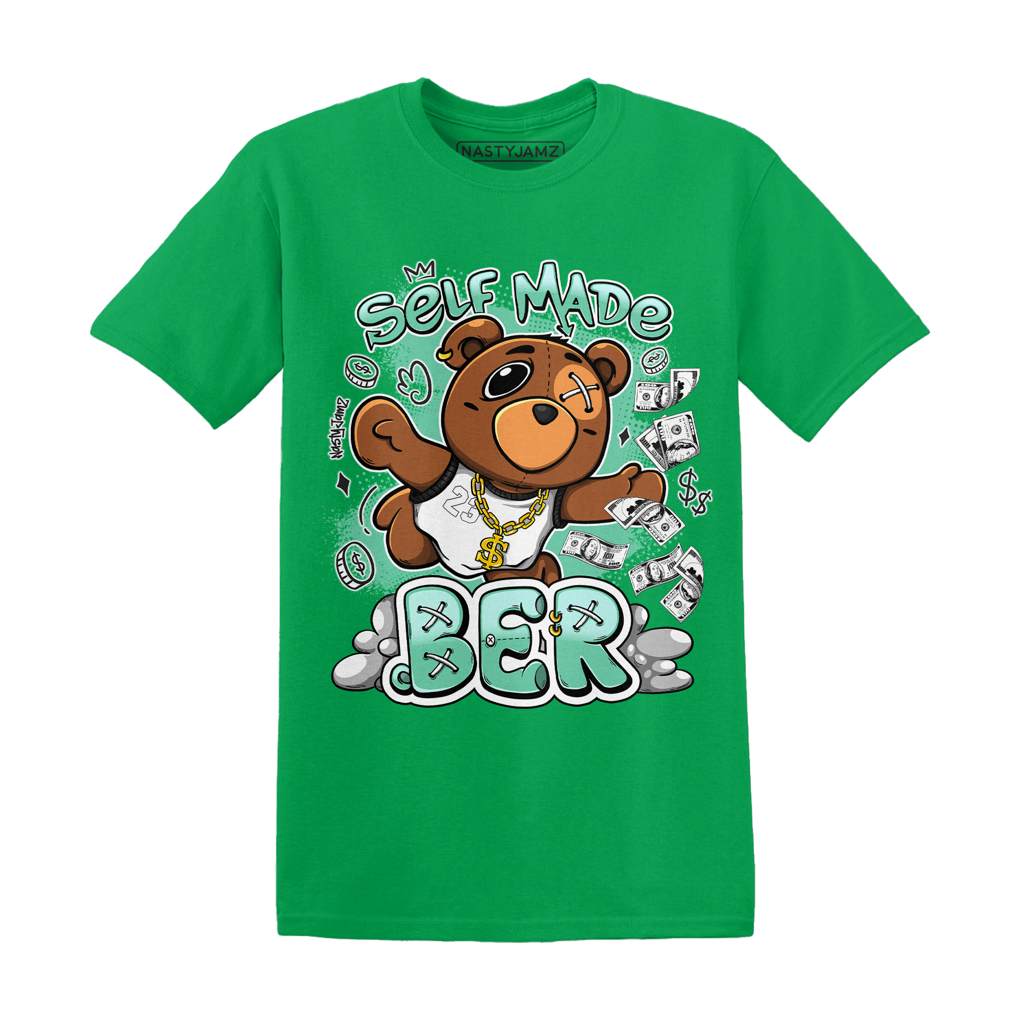 High OG Green Glow 1s T Shirt Match Self Made BER - NastyJamz