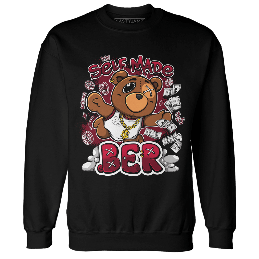 High White Team Red 1s Sweatshirt Match Self Made BER - NastyJamz