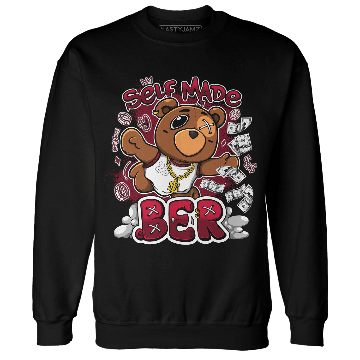 High White Team Red 1s Sweatshirt Match Self Made BER - NastyJamz