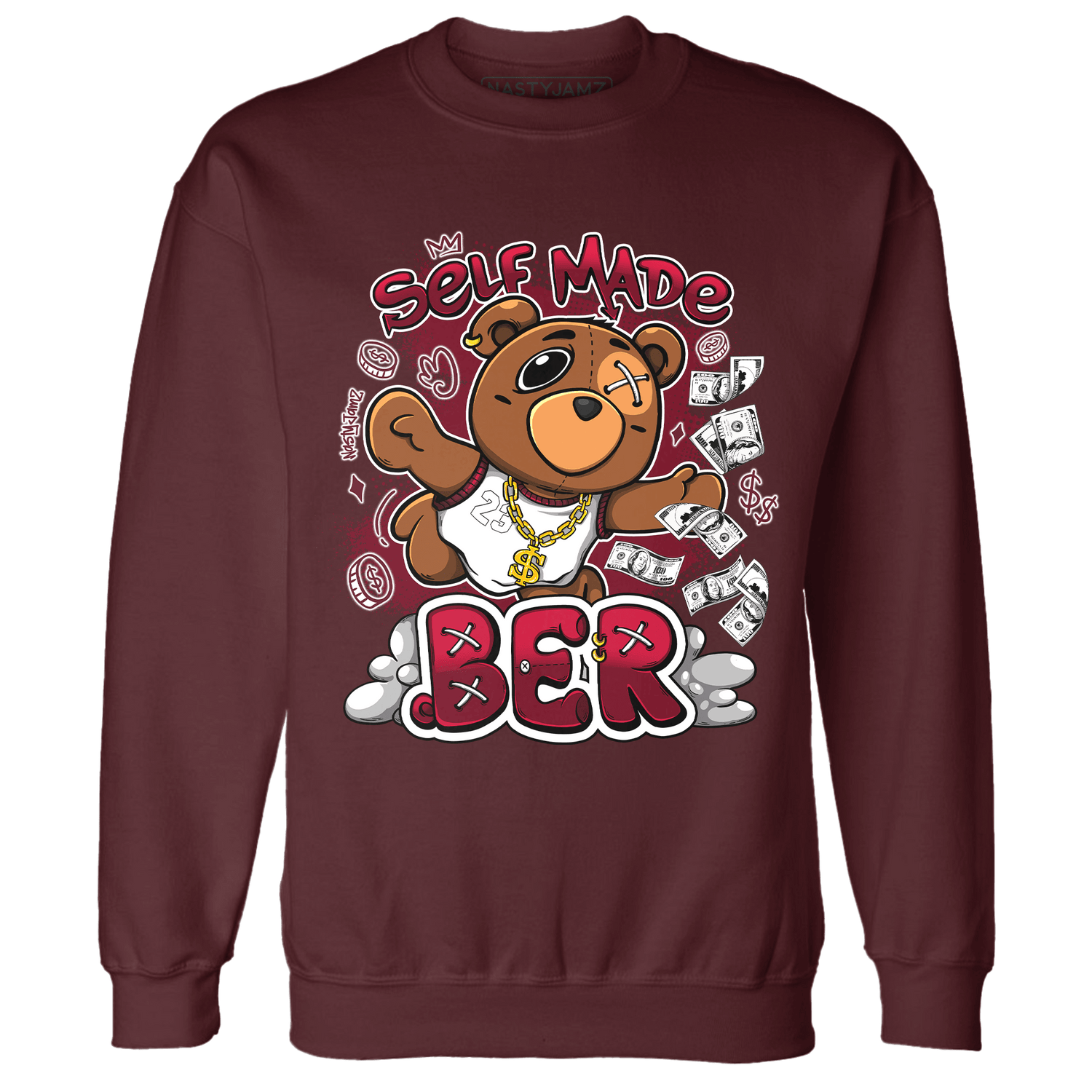 High White Team Red 1s Sweatshirt Match Self Made BER - NastyJamz