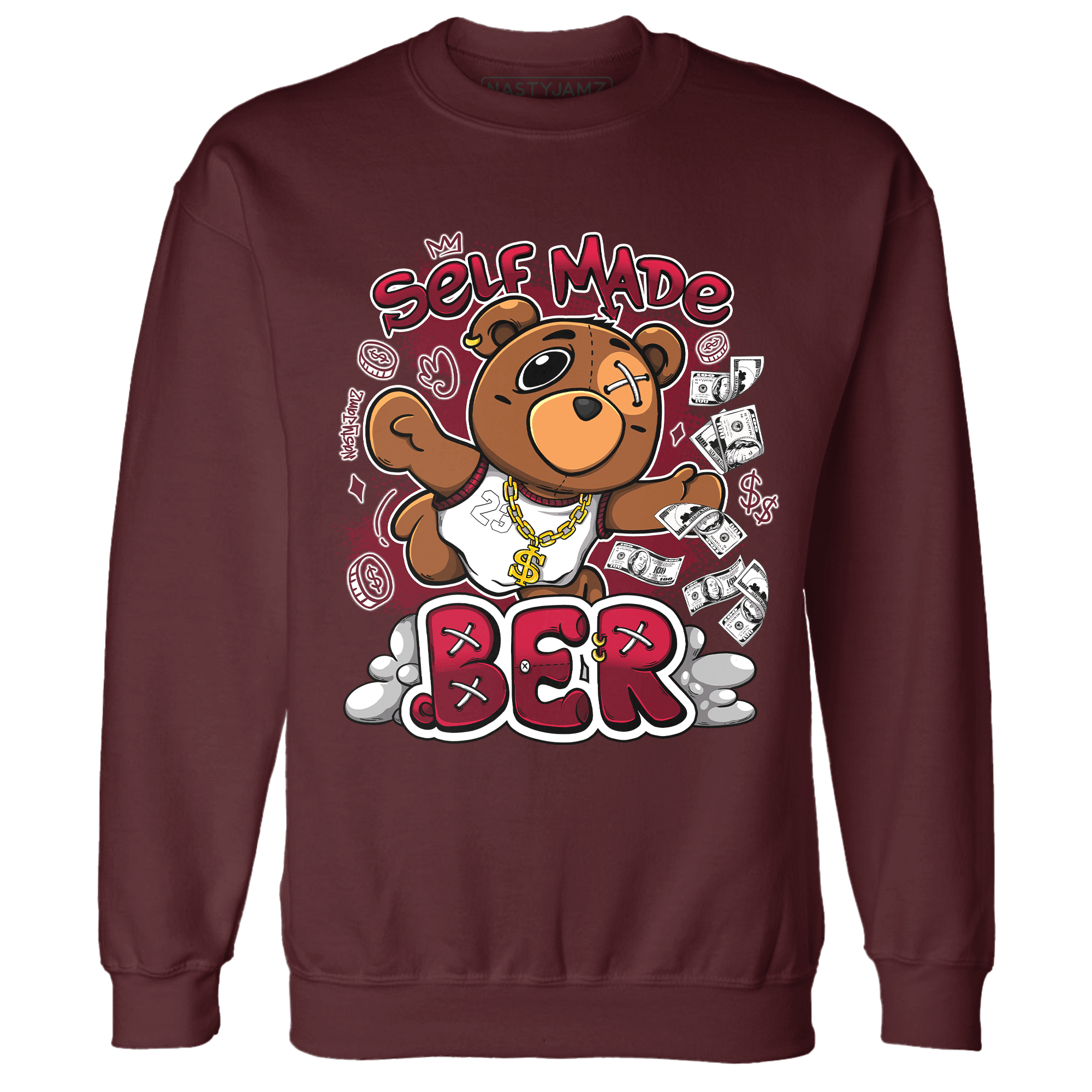 High White Team Red 1s Sweatshirt Match Self Made BER - NastyJamz