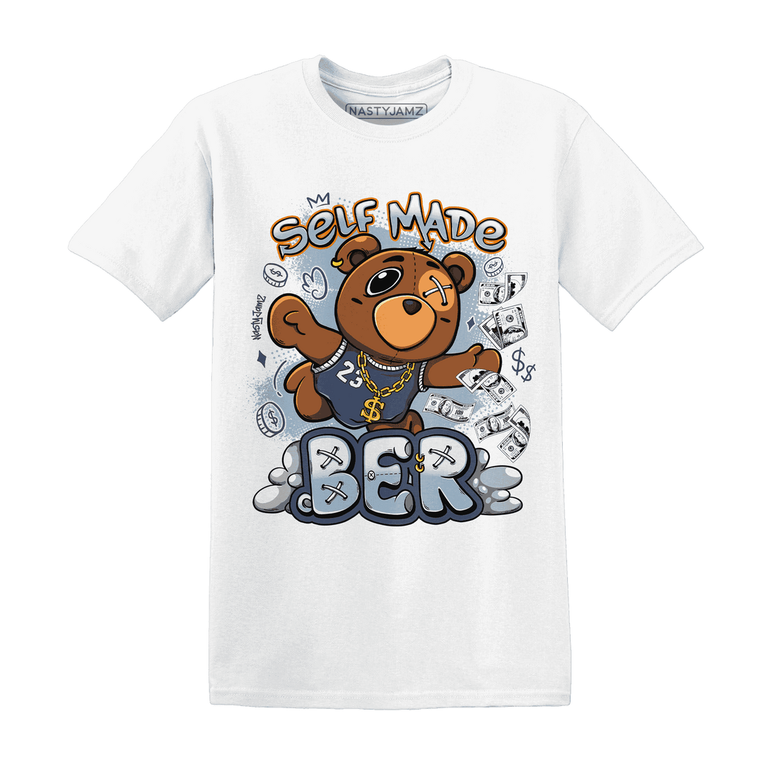Mid Diffused Blue Grey 1s T Shirt Match Self Made BER - NastyJamz