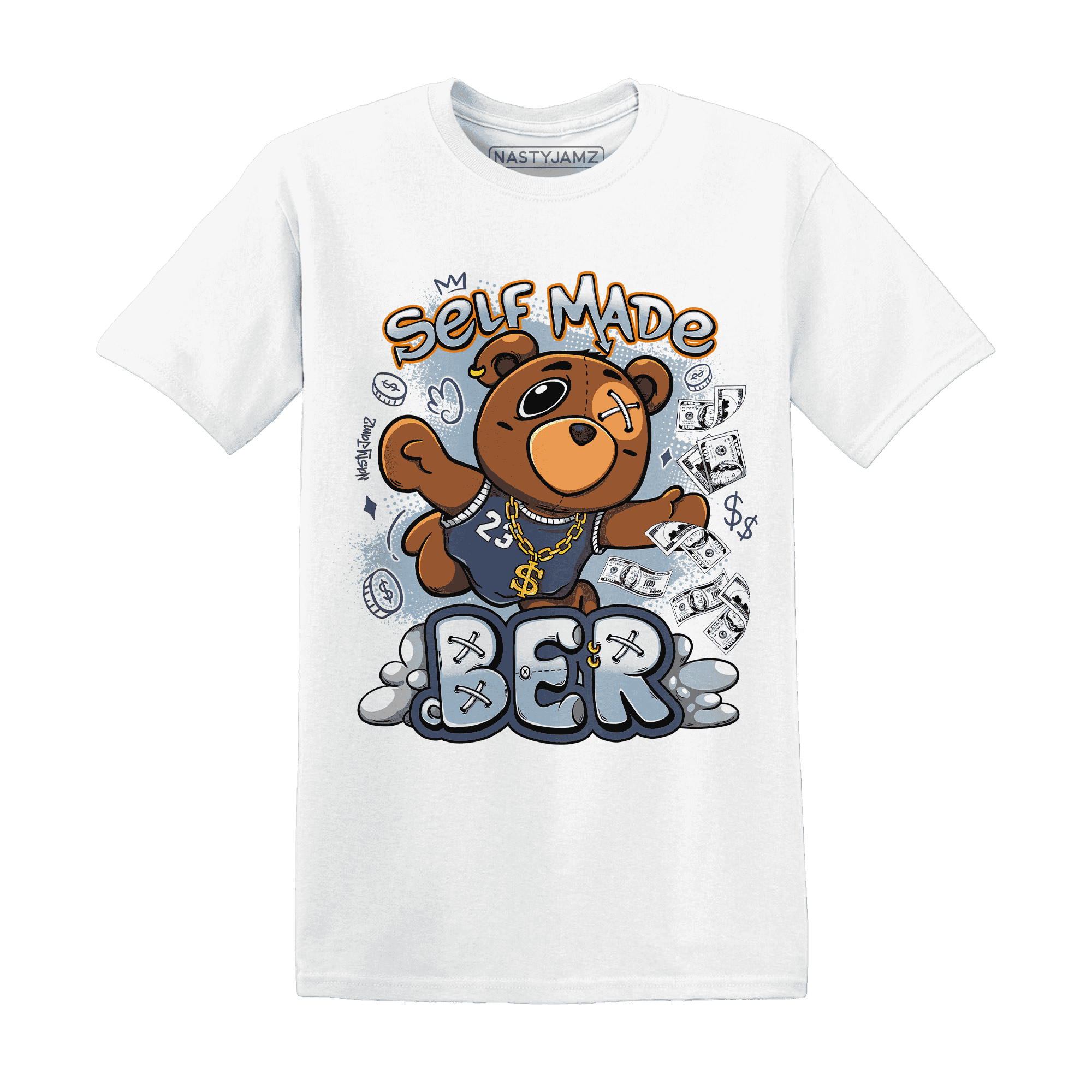 Mid Diffused Blue Grey 1s T Shirt Match Self Made BER - NastyJamz