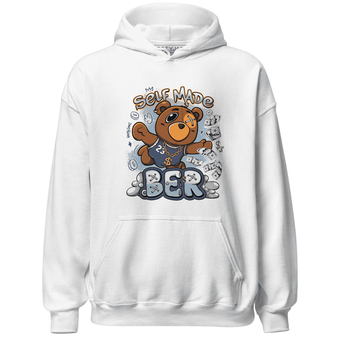 Mid Diffused Blue Grey 1s Hoodie Match Self Made BER - NastyJamz