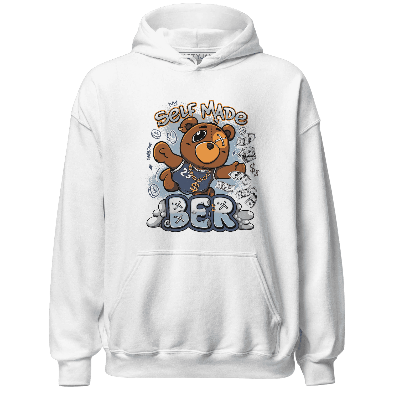 Mid Diffused Blue Grey 1s Hoodie Match Self Made BER - NastyJamz