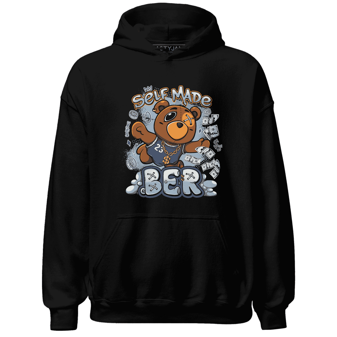 Mid Diffused Blue Grey 1s Hoodie Match Self Made BER - NastyJamz