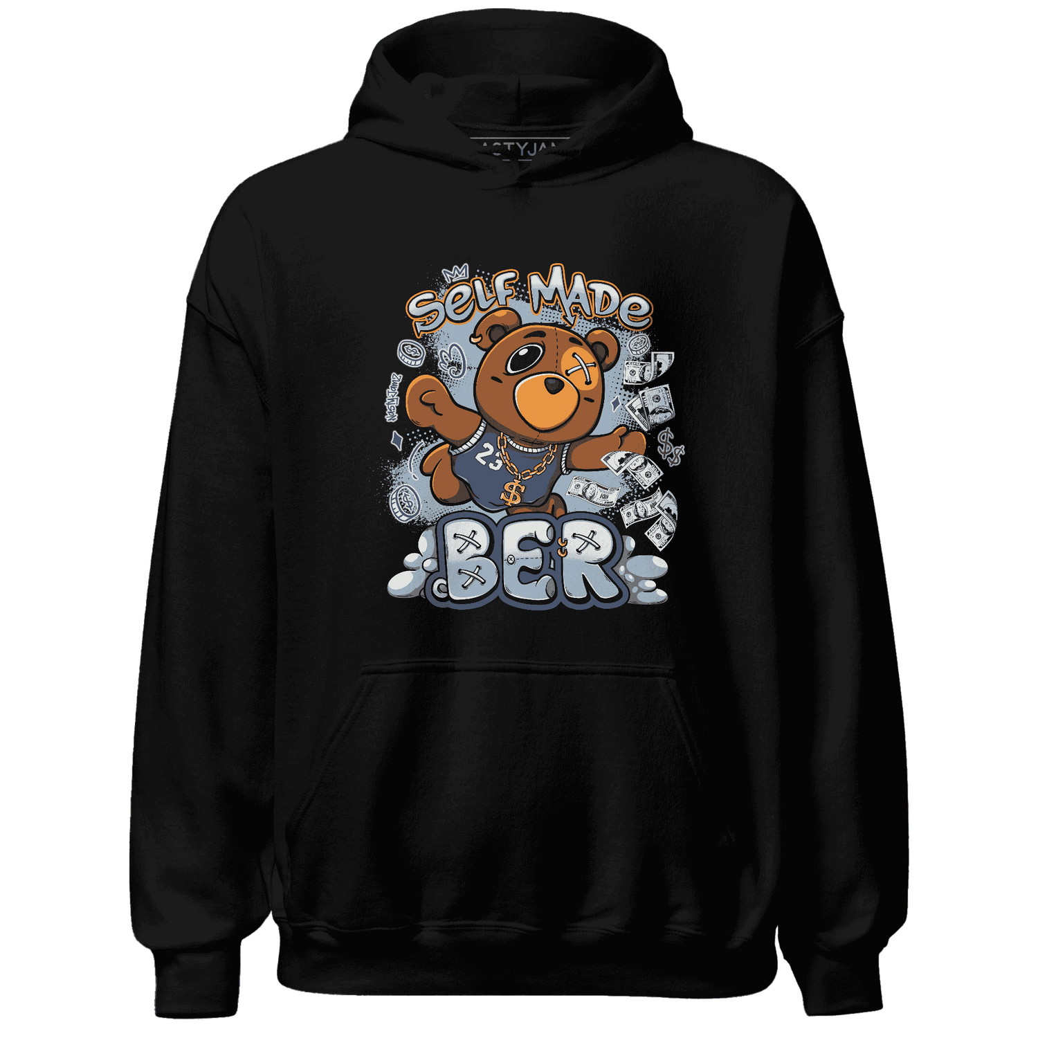 Mid Diffused Blue Grey 1s Hoodie Match Self Made BER - NastyJamz