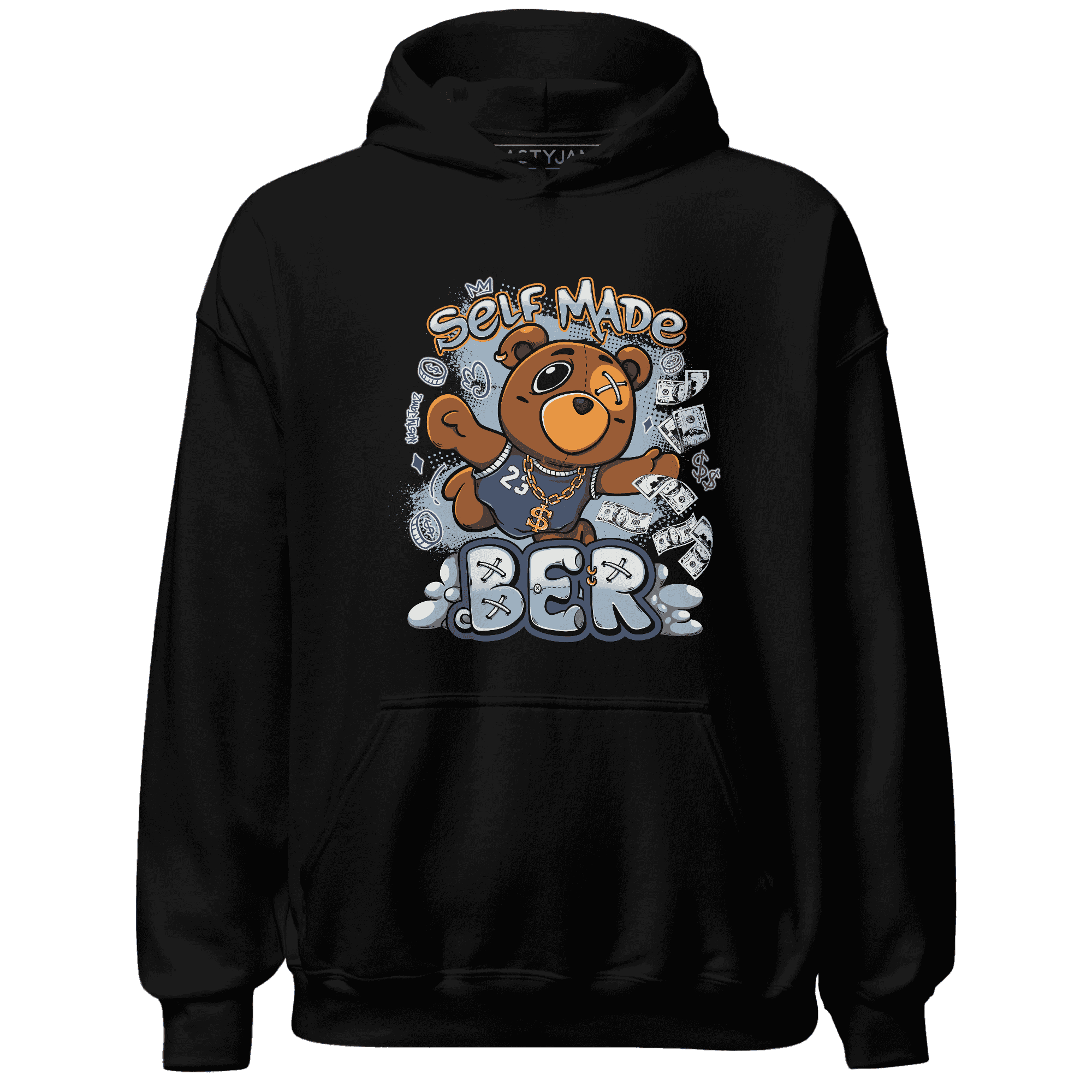 Mid Diffused Blue Grey 1s Hoodie Match Self Made BER - NastyJamz