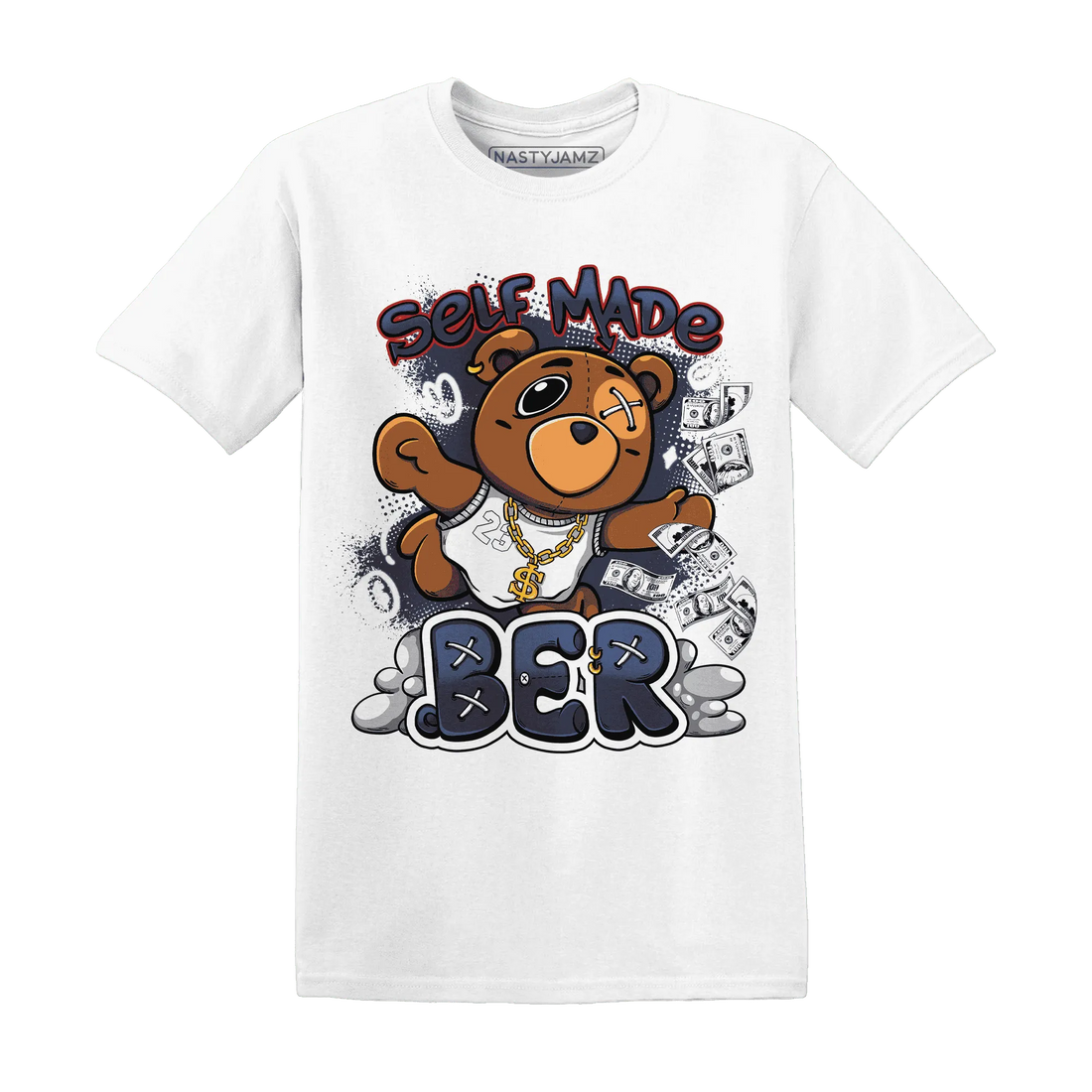 White-Navy-6s-T-Shirt-Match-Self-Made-BER