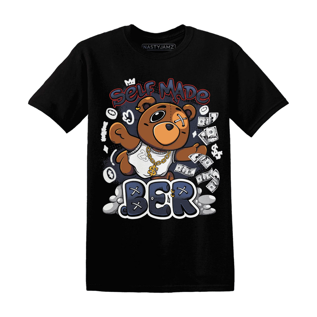 White-Navy-6s-T-Shirt-Match-Self-Made-BER