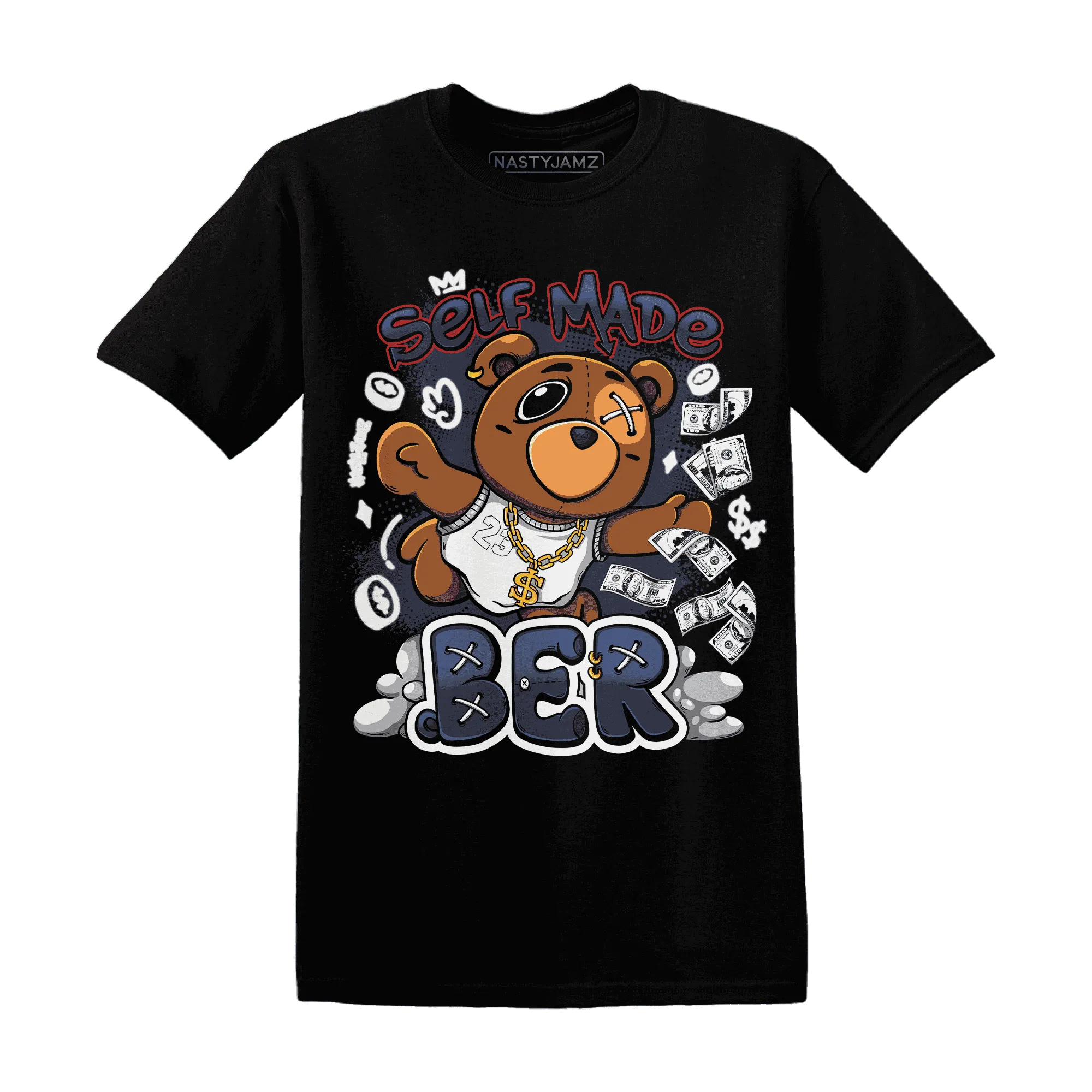 White-Navy-6s-T-Shirt-Match-Self-Made-BER