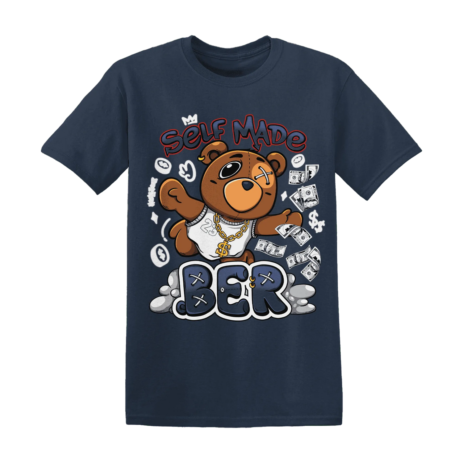 White-Navy-6s-T-Shirt-Match-Self-Made-BER