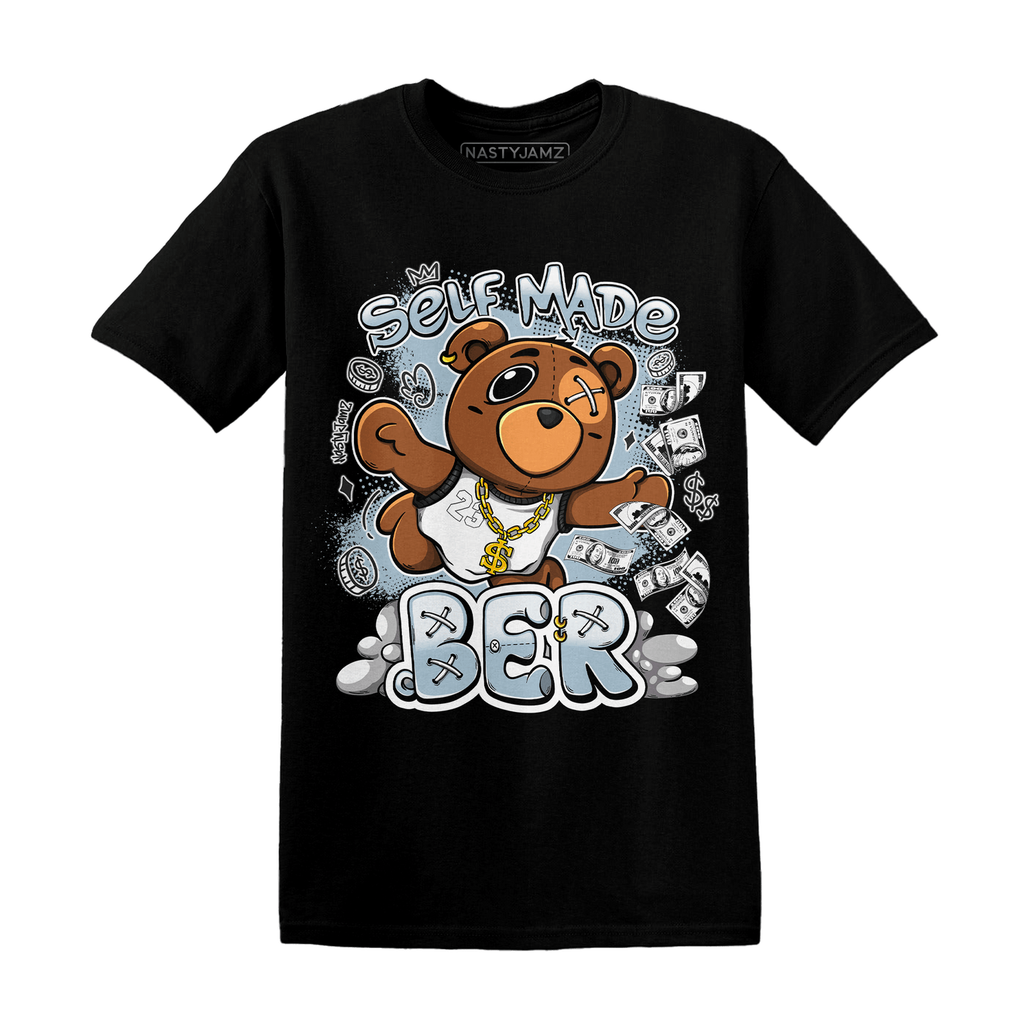 Blue Grey 13s T Shirt Match Self Made BER - NastyJamz