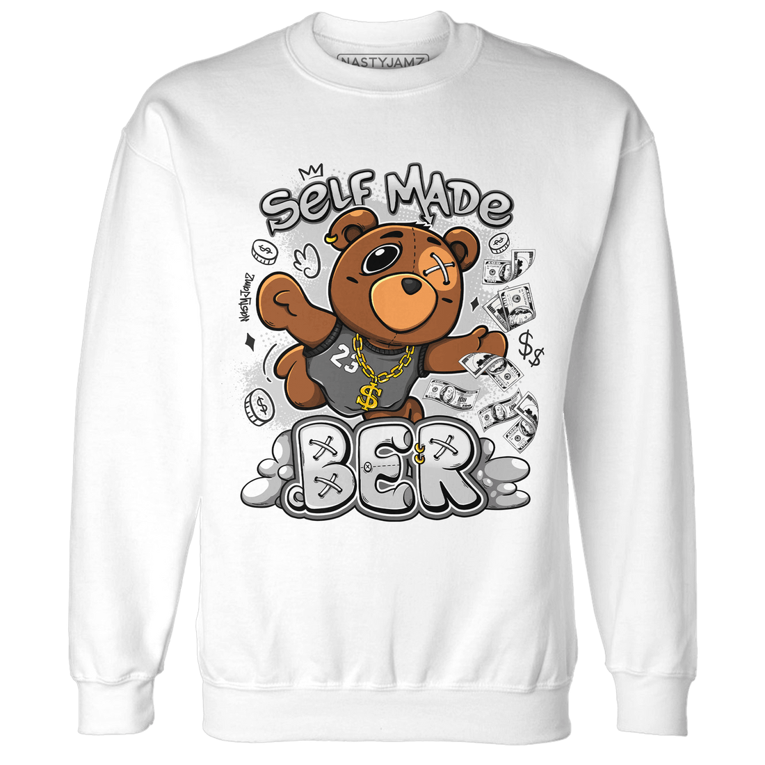 Retro High OG Black White 1s Sweatshirt Match Self Made BER - NastyJamz