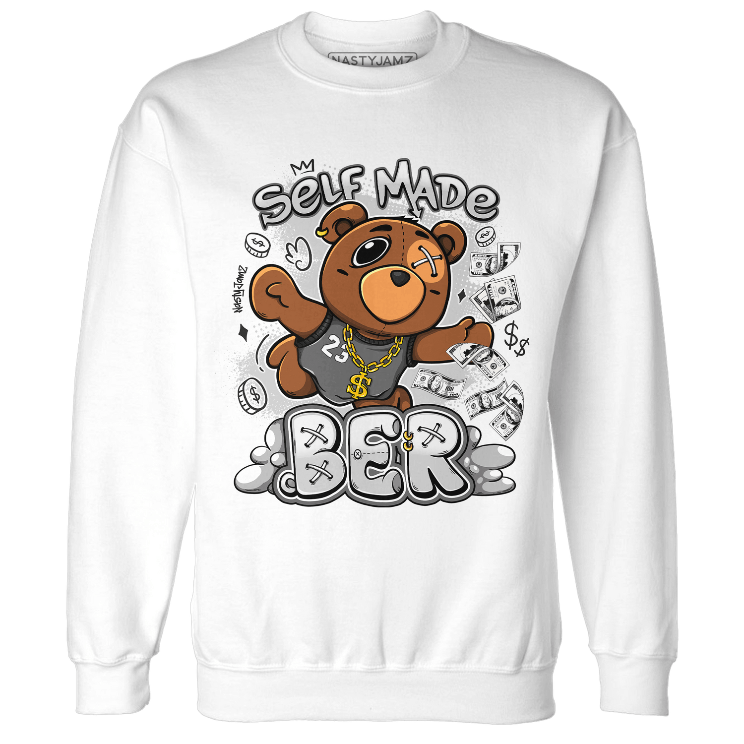 Retro High OG Black White 1s Sweatshirt Match Self Made BER - NastyJamz