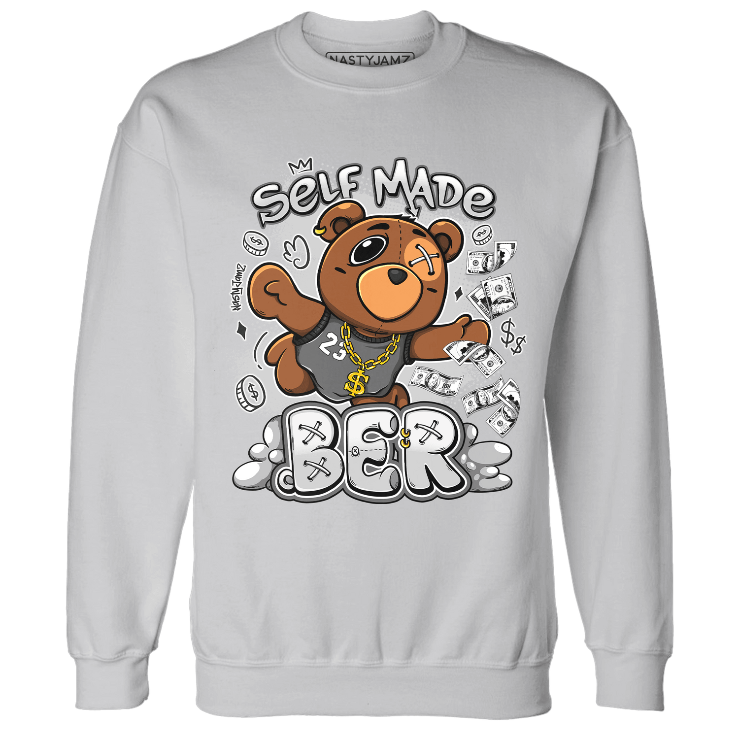 Retro High OG Black White 1s Sweatshirt Match Self Made BER - NastyJamz