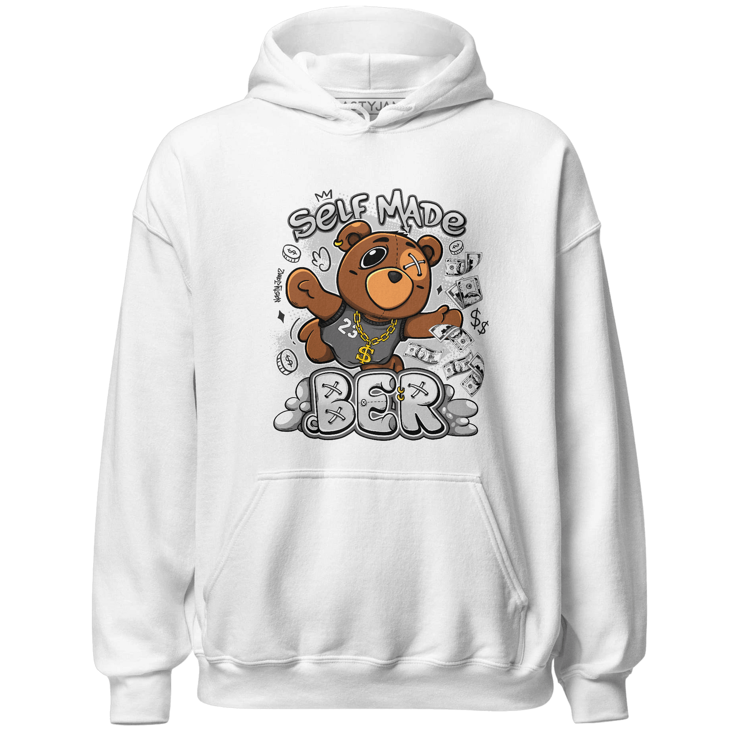 Retro High OG Black White 1s Hoodie Match Self Made BER - NastyJamz