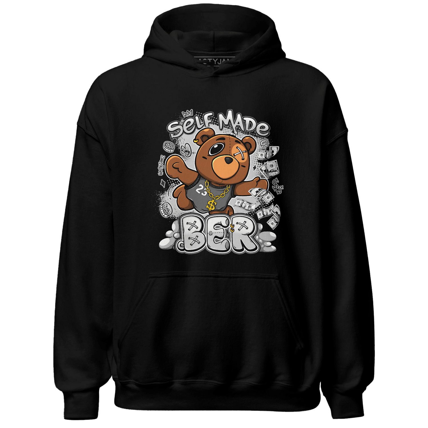 Retro High OG Black White 1s Hoodie Match Self Made BER - NastyJamz