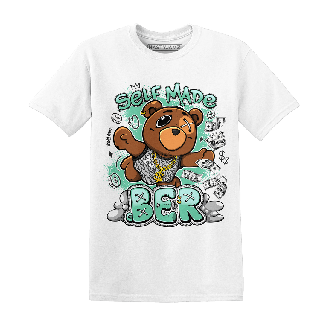 Green Glow 3s T Shirt Match Self Made BER - NastyJamz