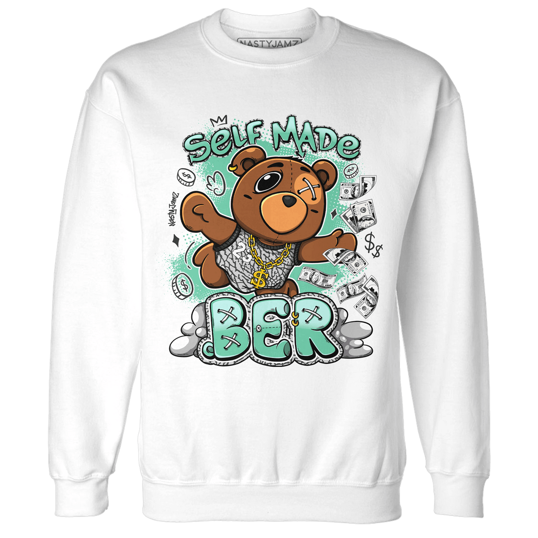 Green Glow 3s Sweatshirt Match Self Made BER - NastyJamz