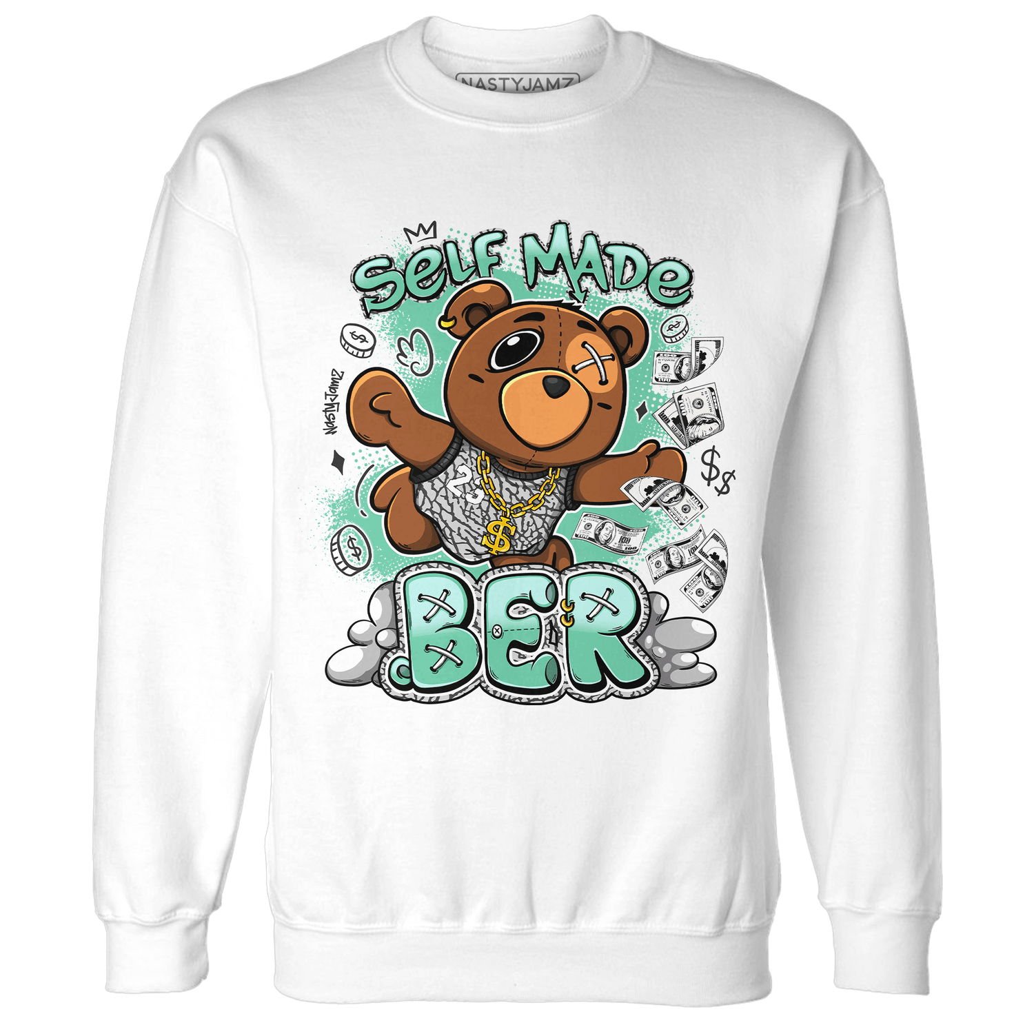 Green Glow 3s Sweatshirt Match Self Made BER - NastyJamz