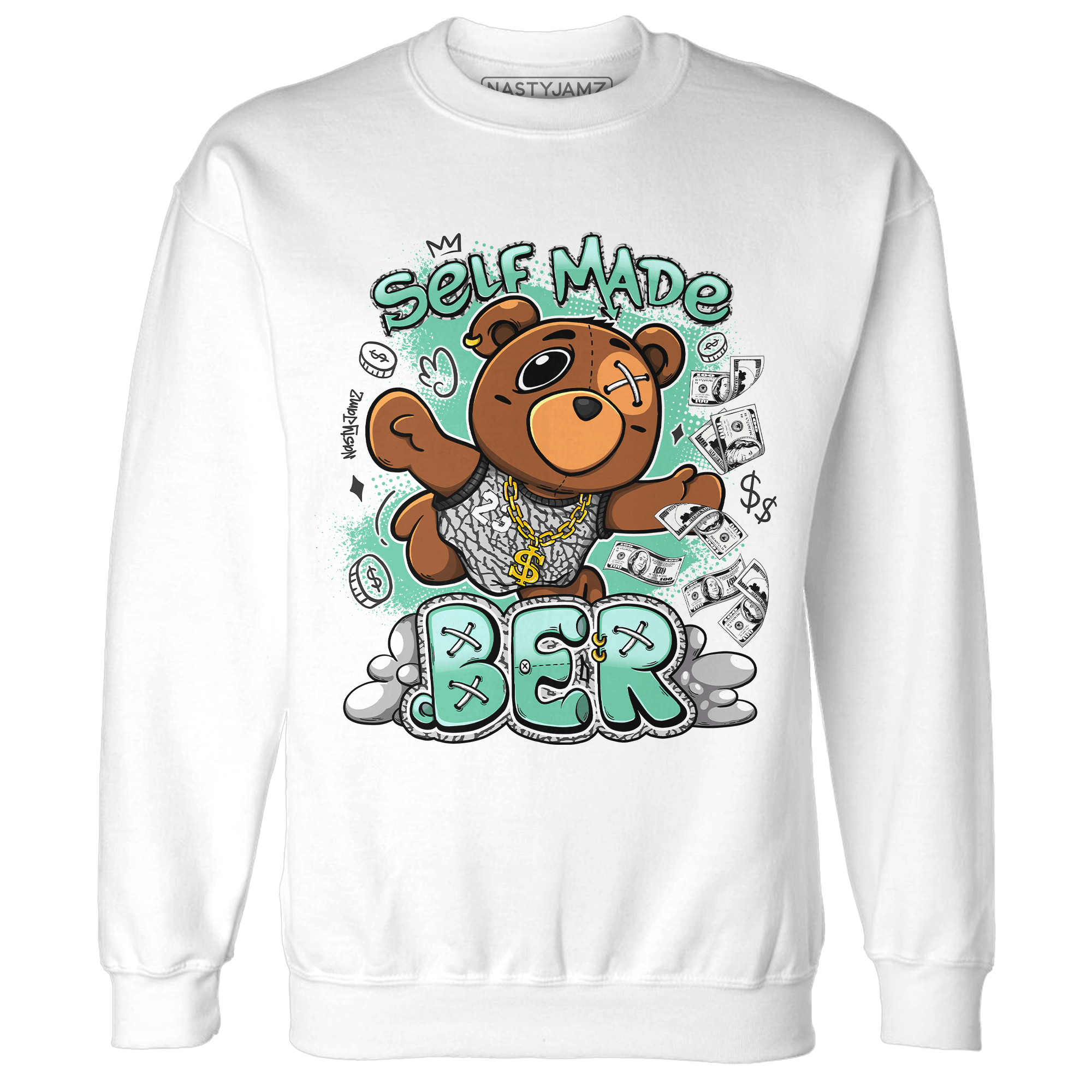 Green Glow 3s Sweatshirt Match Self Made BER - NastyJamz