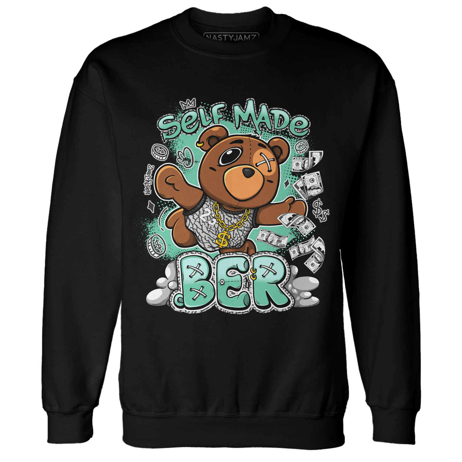 Green Glow 3s Sweatshirt Match Self Made BER - NastyJamz