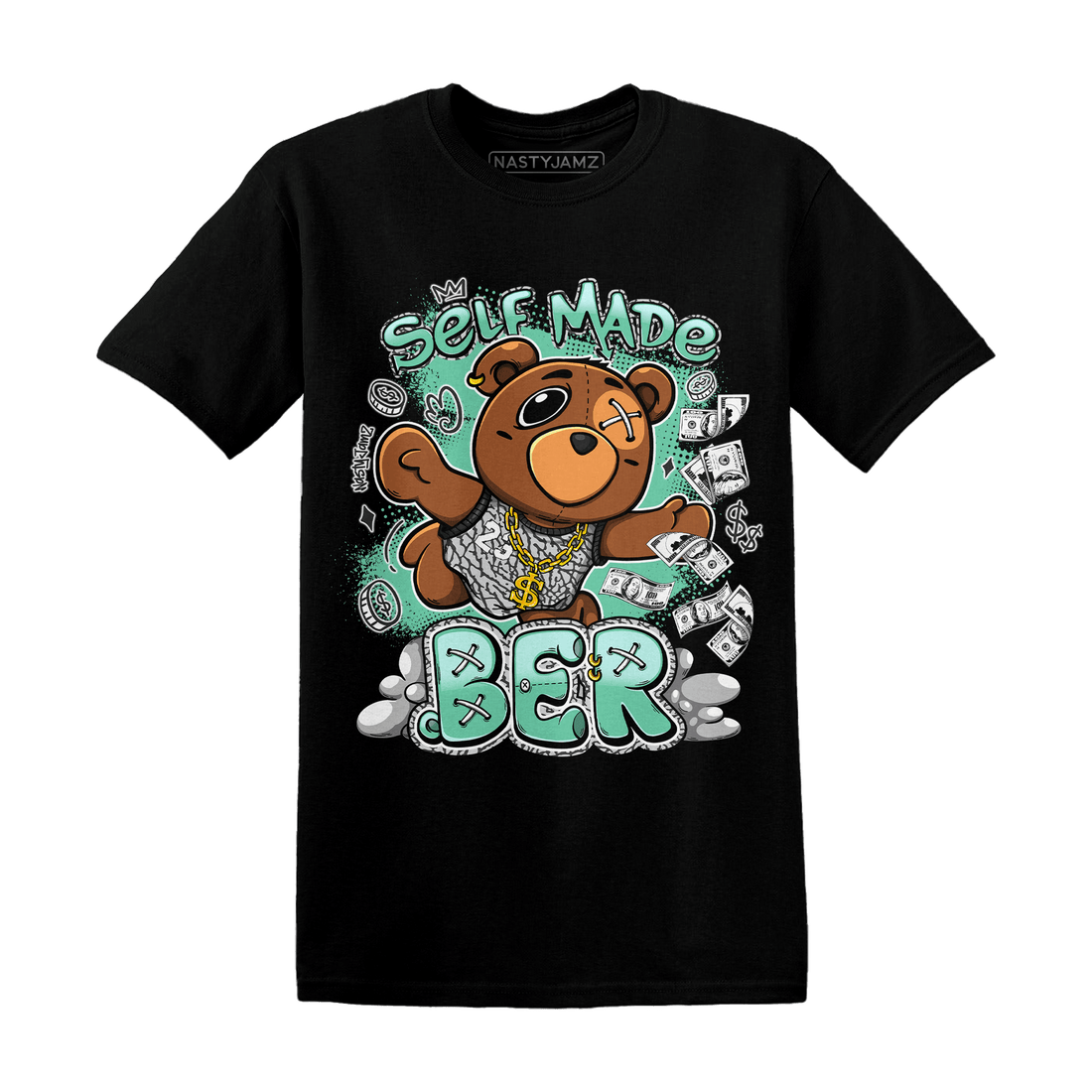 Green Glow 3s T Shirt Match Self Made BER - NastyJamz