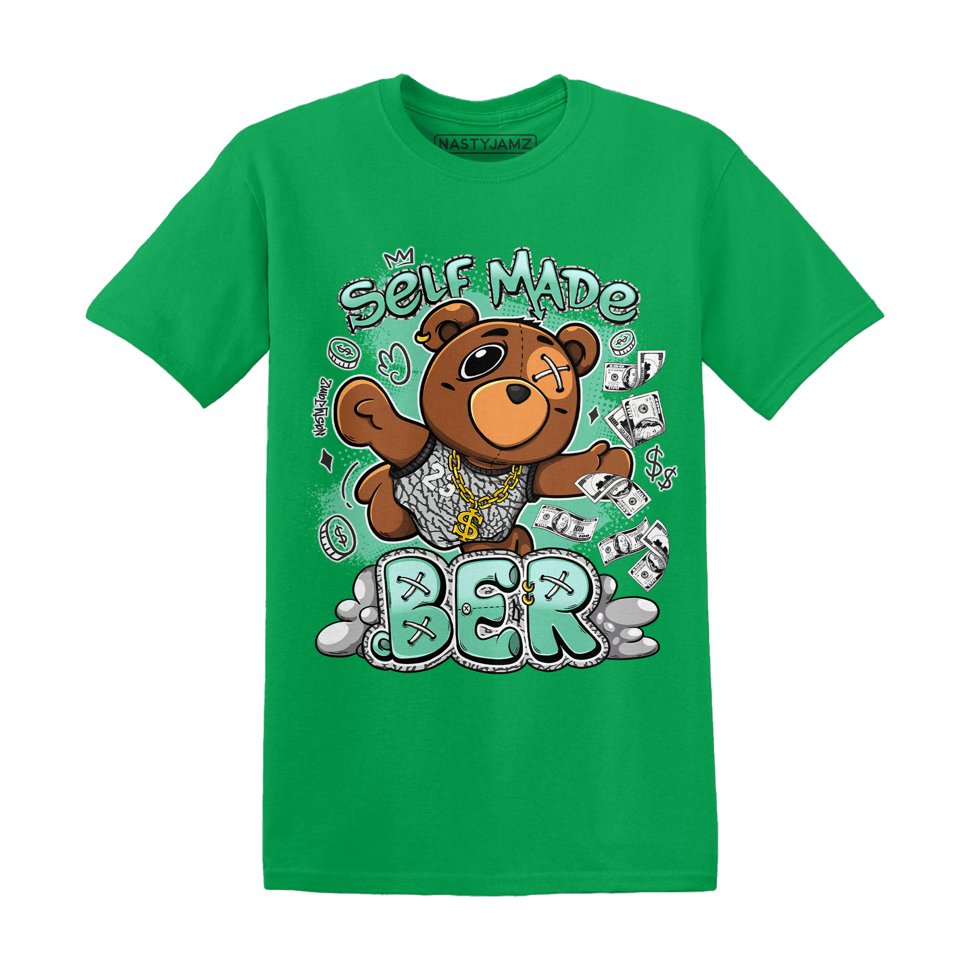 Green Glow 3s T Shirt Match Self Made BER - NastyJamz