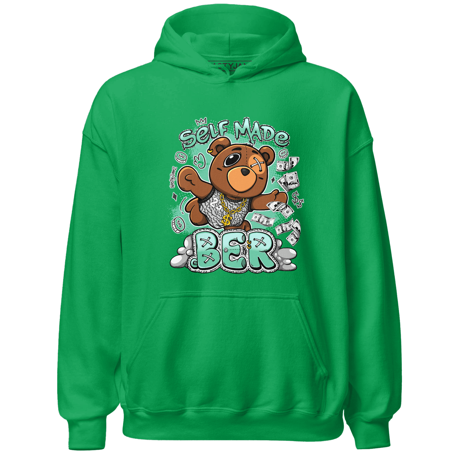 Green Glow 3s Hoodie Match Self Made BER - NastyJamz