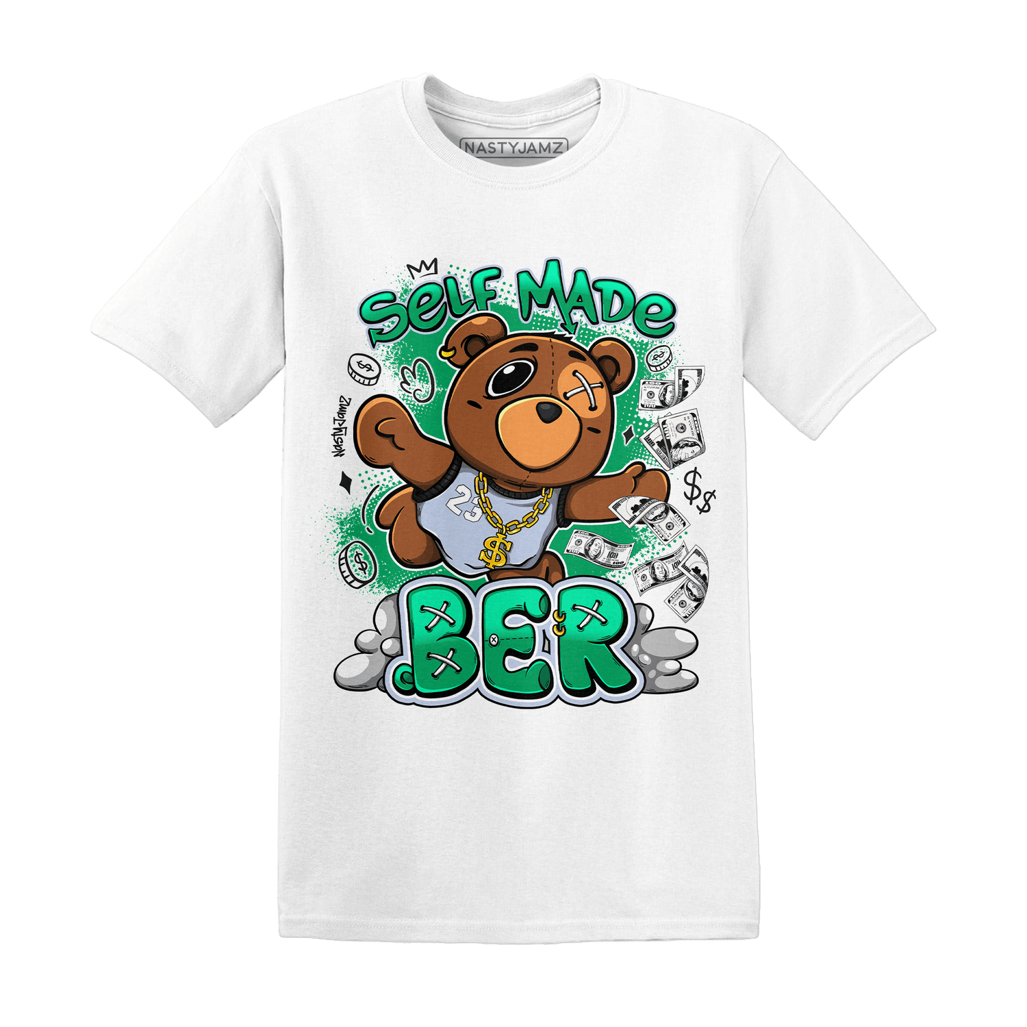 Lucky Green 5s T Shirt Match Self Made BER - NastyJamz