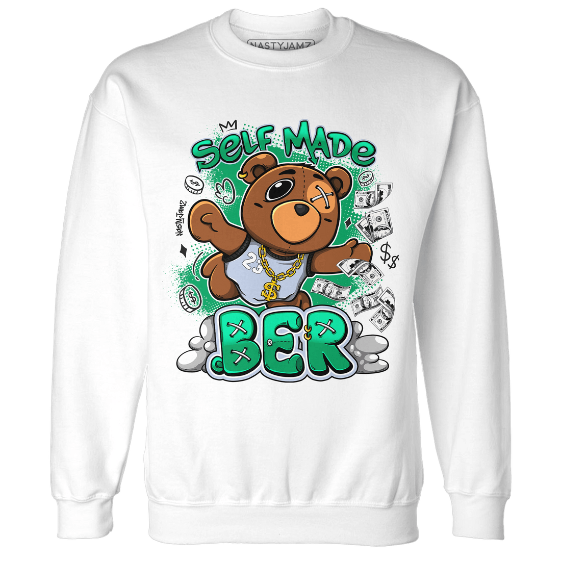 Lucky Green 5s Sweatshirt Match Self Made BER - NastyJamz