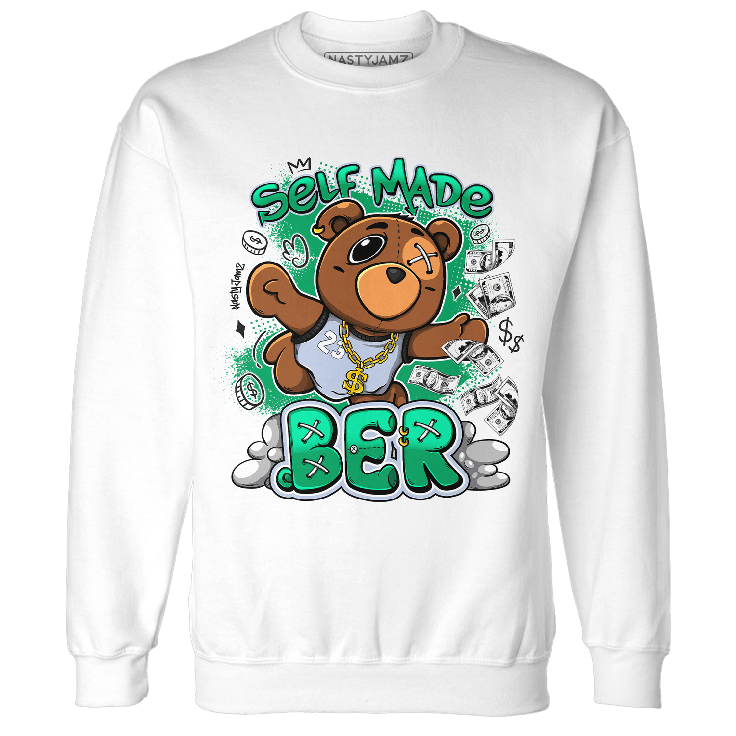 Lucky Green 5s Sweatshirt Match Self Made BER - NastyJamz