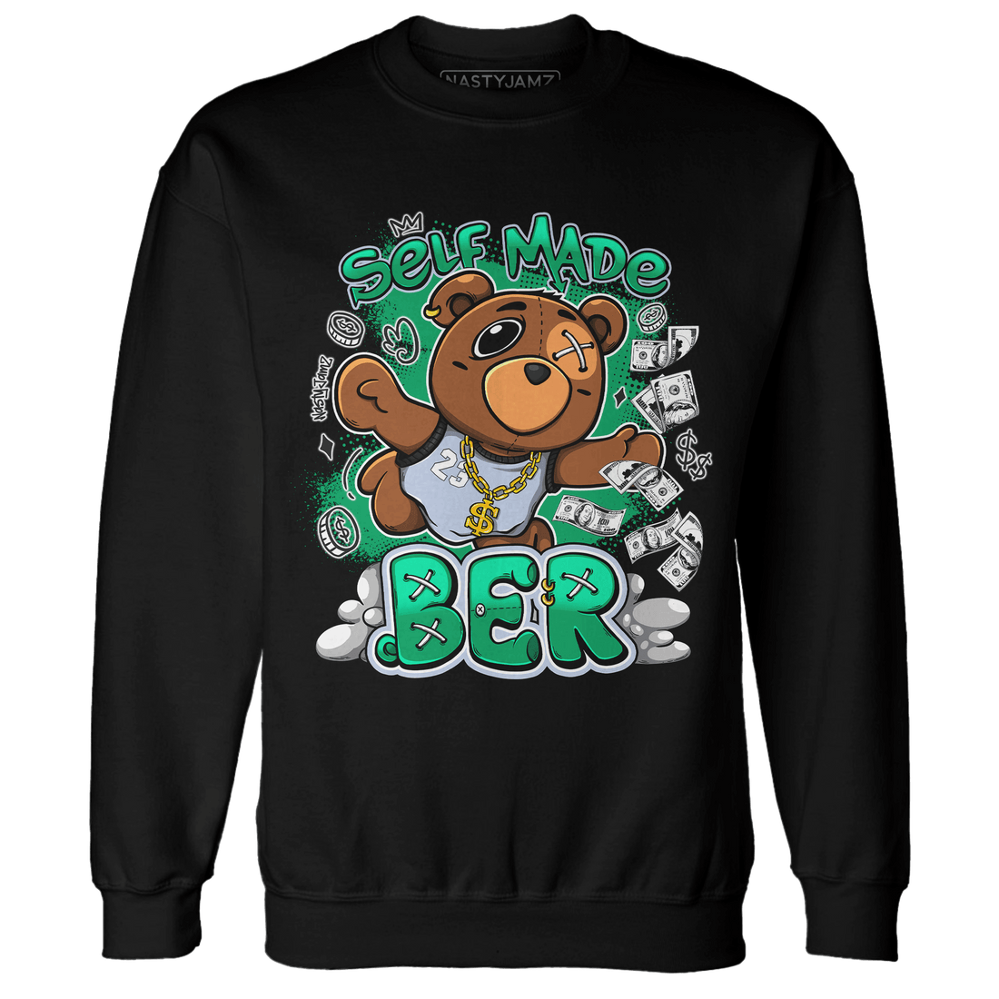 Lucky Green 5s Sweatshirt Match Self Made BER - NastyJamz