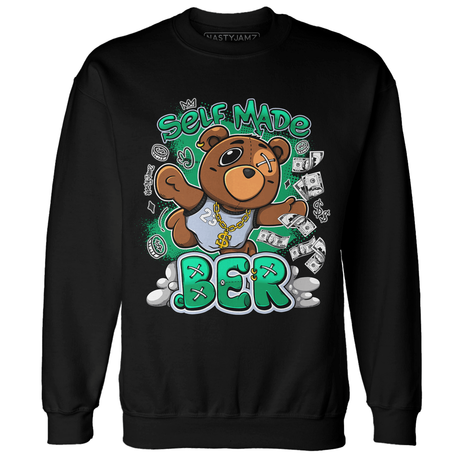 Lucky Green 5s Sweatshirt Match Self Made BER - NastyJamz