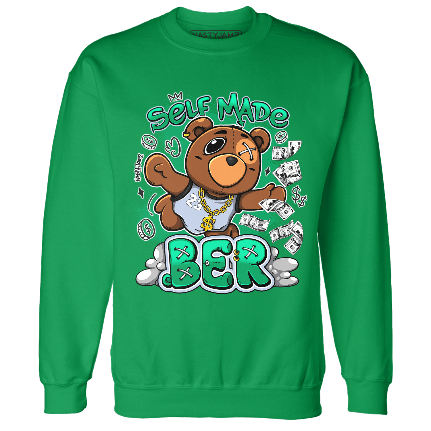 Lucky Green 5s Sweatshirt Match Self Made BER - NastyJamz