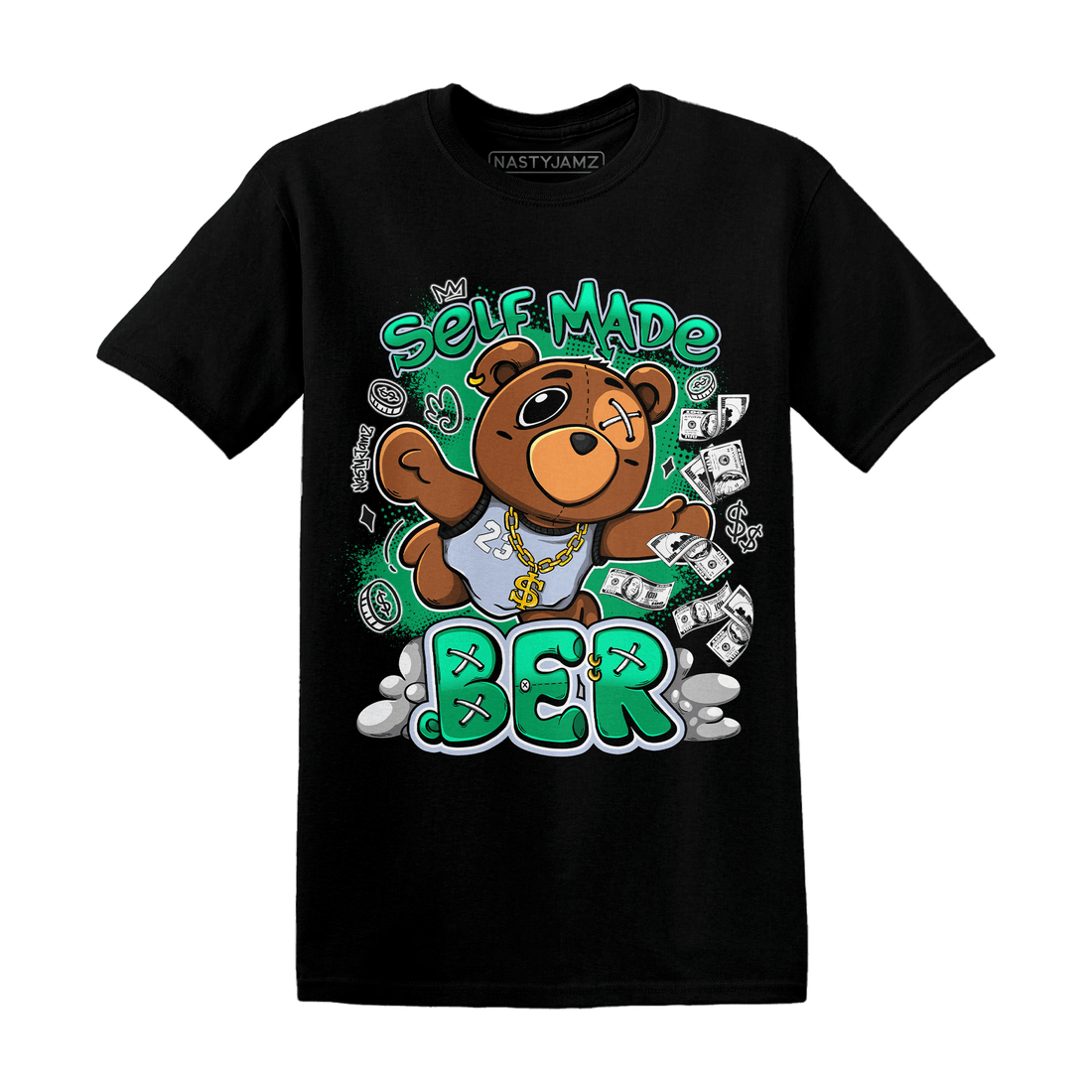 Lucky Green 5s T Shirt Match Self Made BER - NastyJamz
