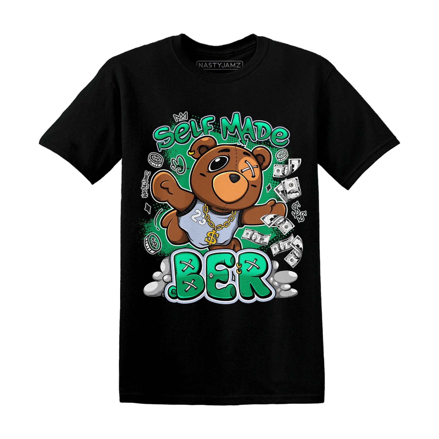 Lucky Green 5s T Shirt Match Self Made BER - NastyJamz