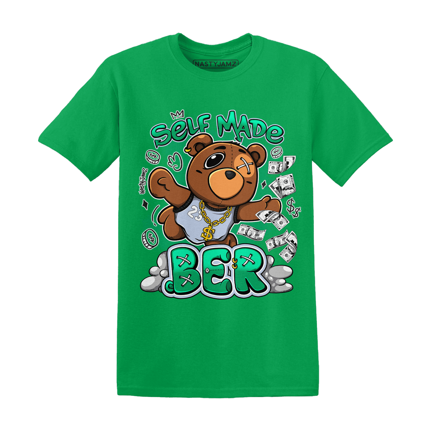 Lucky Green 5s T Shirt Match Self Made BER - NastyJamz