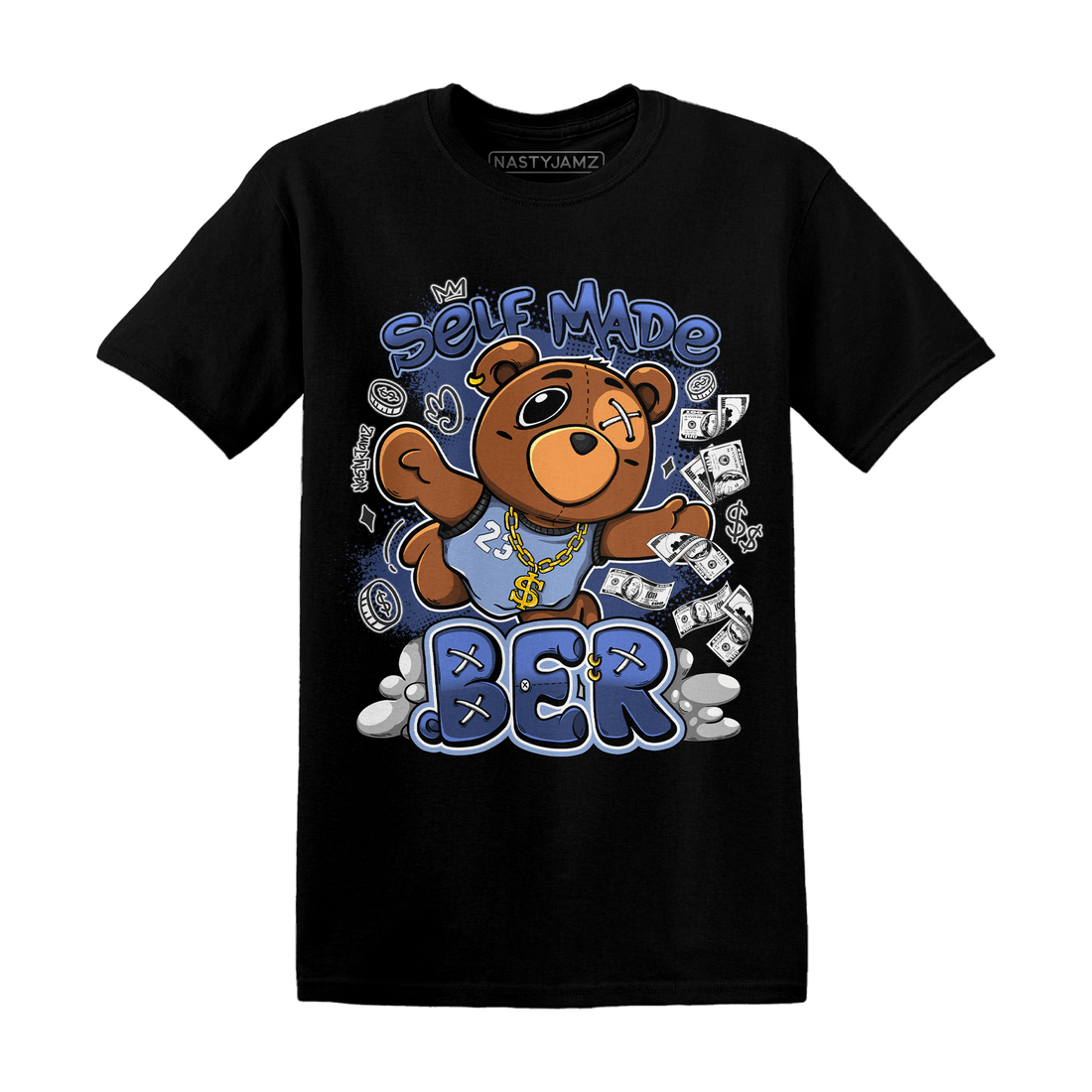 Midnight Navy 5s T Shirt Match Self Made BER - NastyJamz
