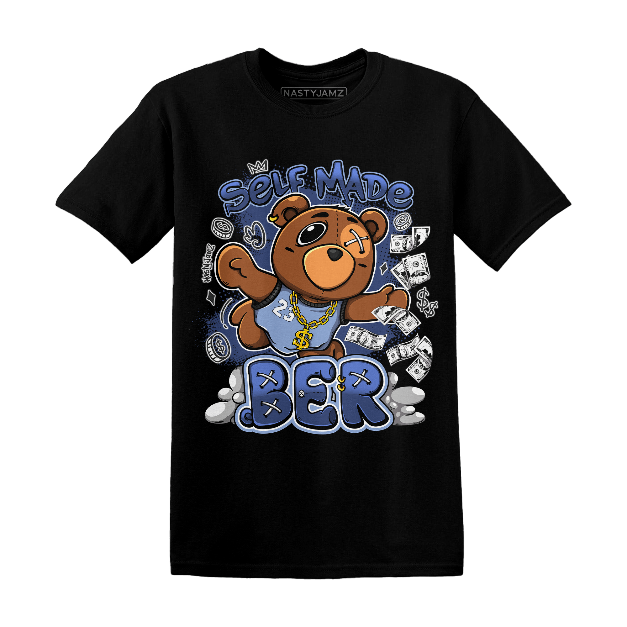 Midnight Navy 5s T Shirt Match Self Made BER - NastyJamz