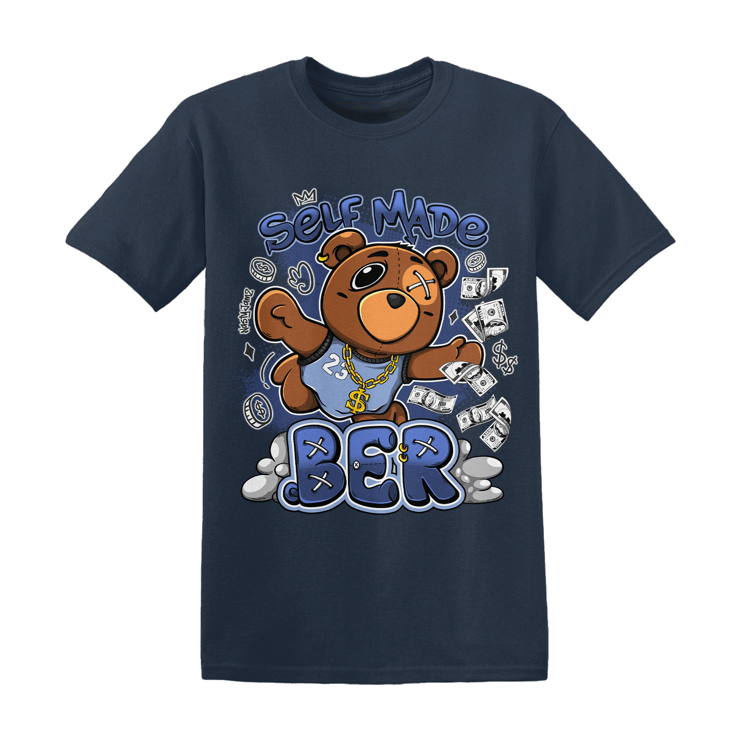 Midnight Navy 5s T Shirt Match Self Made BER - NastyJamz