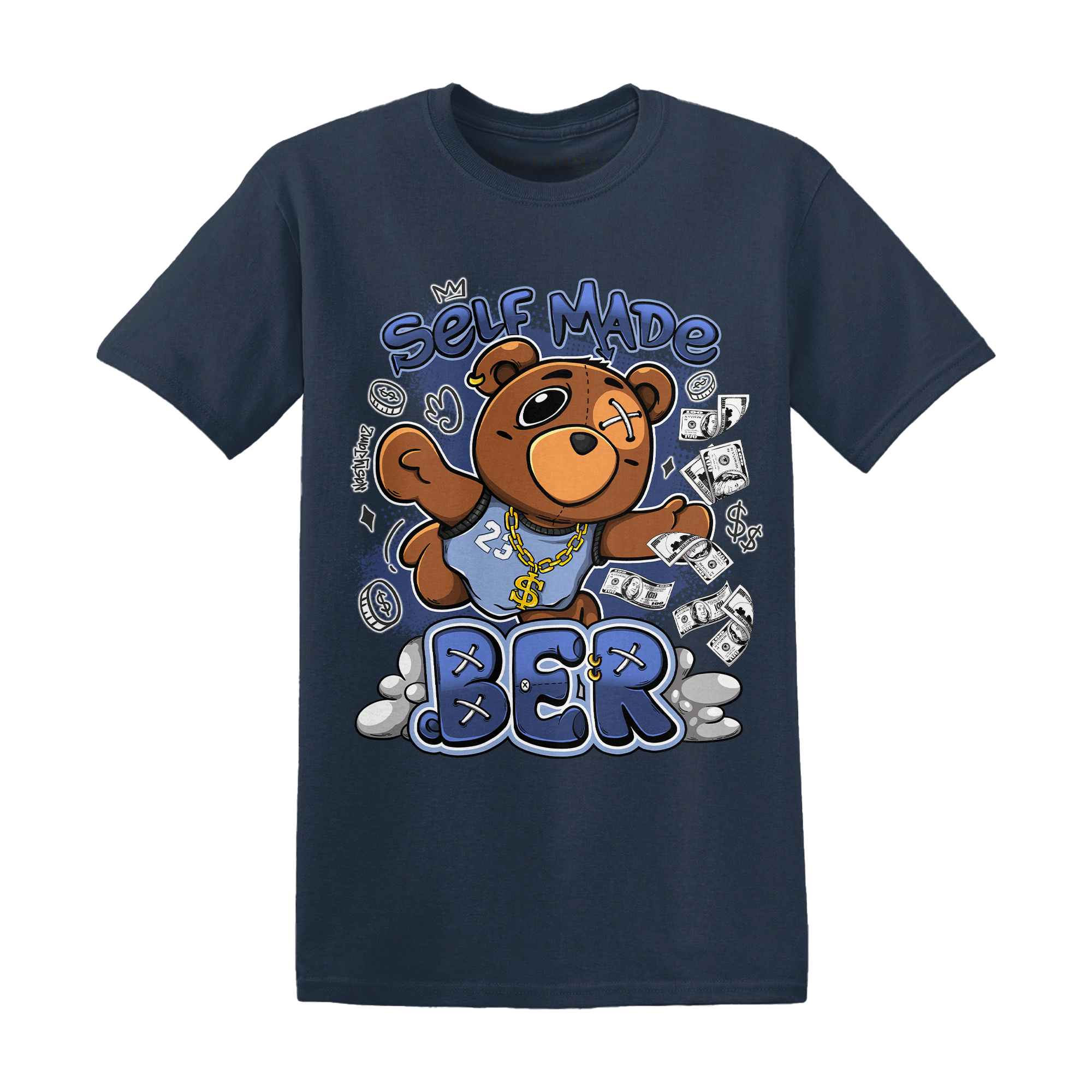 Midnight Navy 5s T Shirt Match Self Made BER - NastyJamz