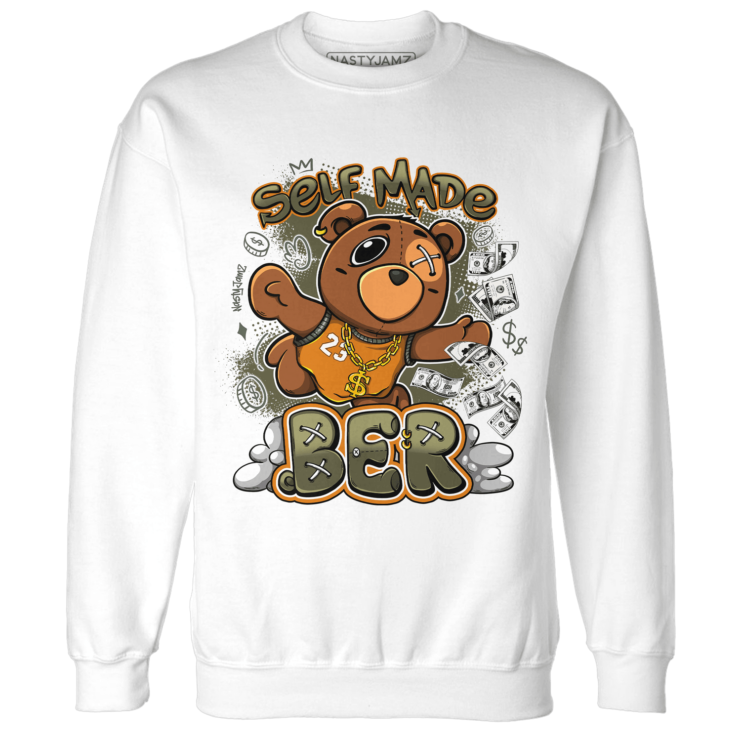 Olive 5s Sweatshirt Match Self Made BER - NastyJamz