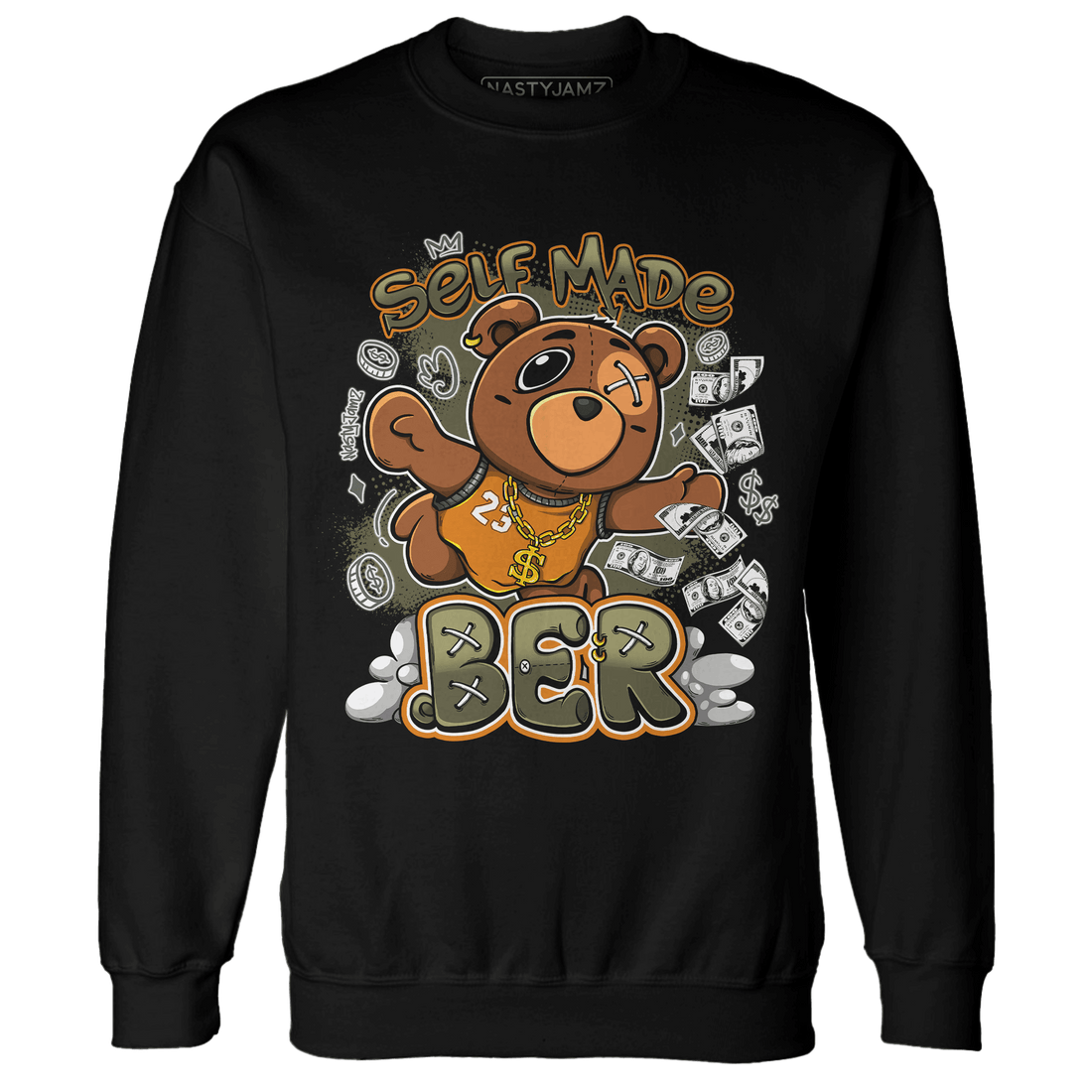 Olive 5s Sweatshirt Match Self Made BER - NastyJamz