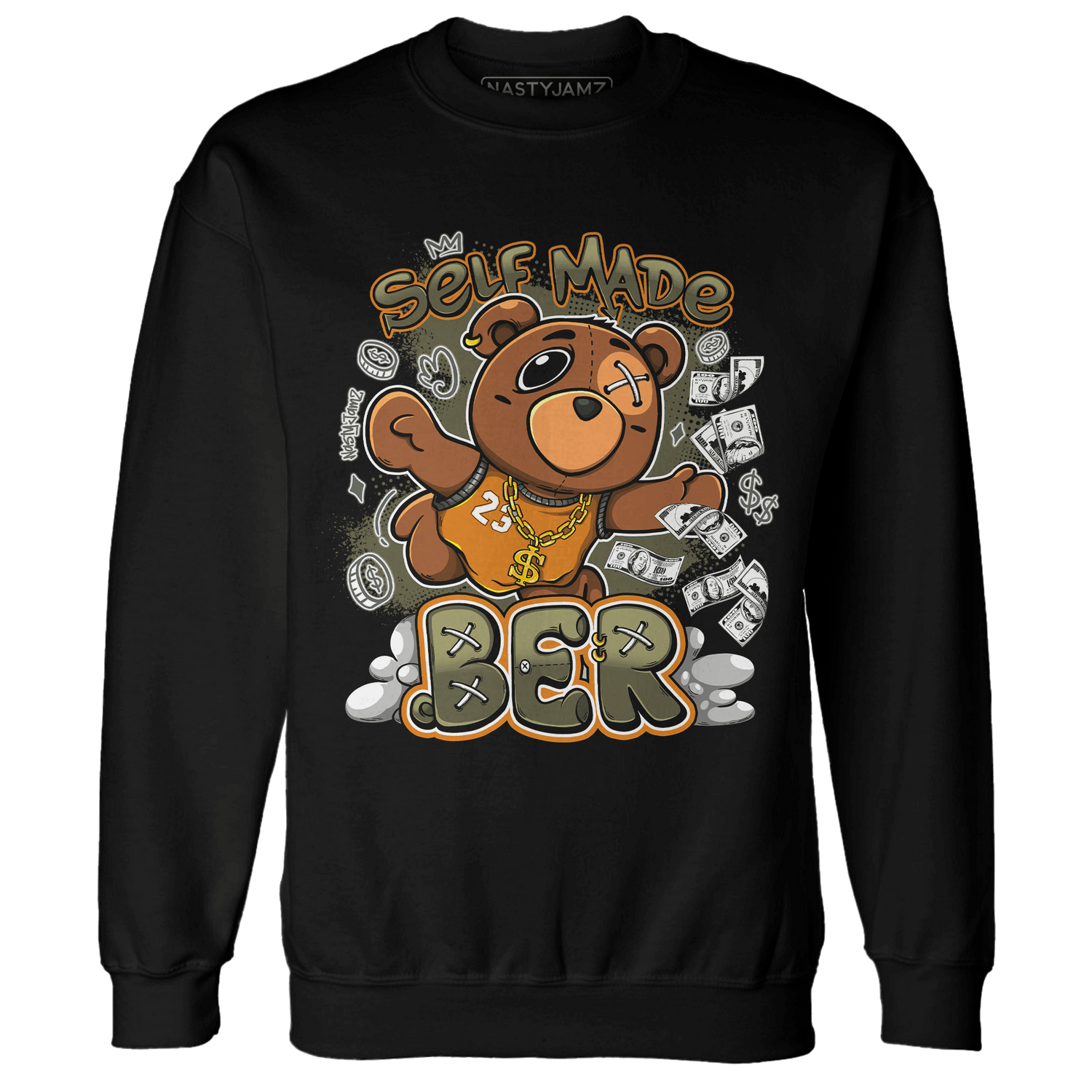 Olive 5s Sweatshirt Match Self Made BER - NastyJamz