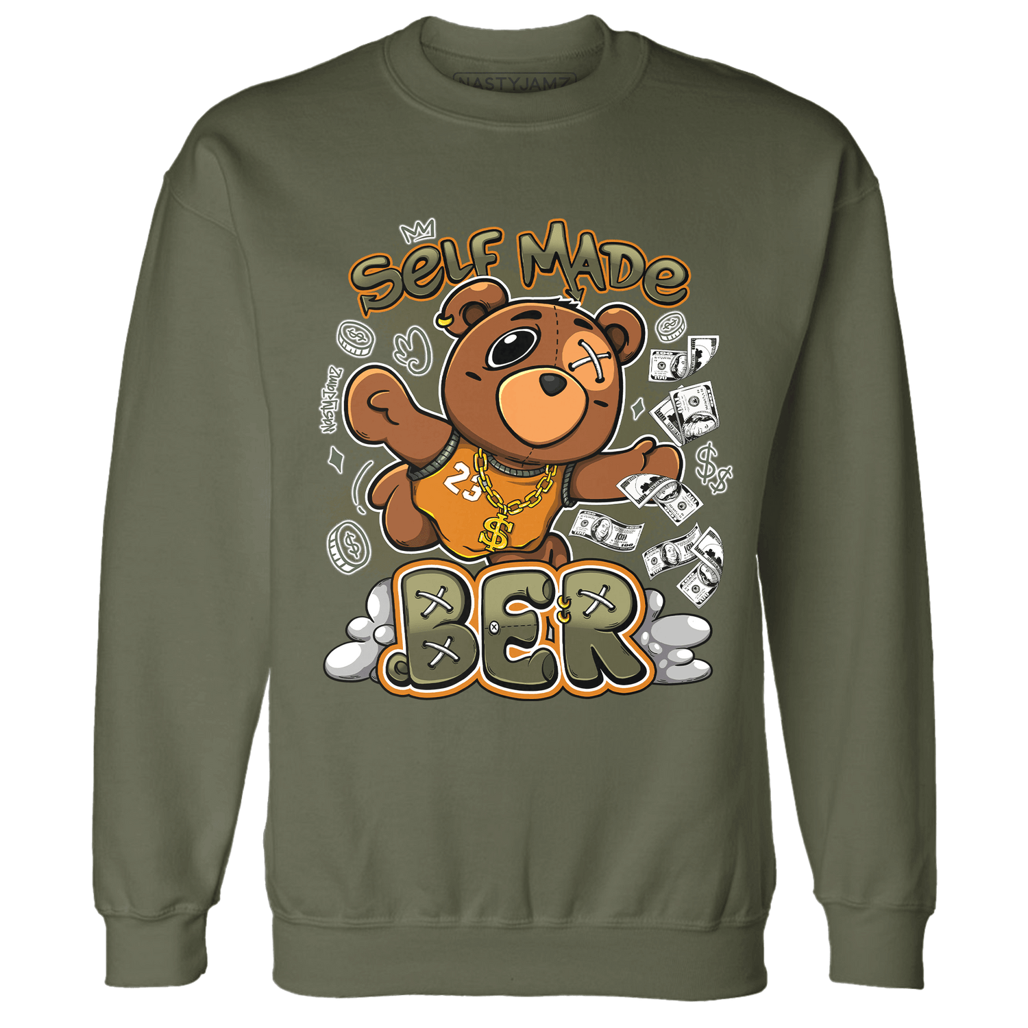 Olive 5s Sweatshirt Match Self Made BER - NastyJamz